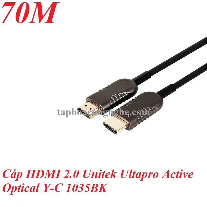 Unitek 98584 Y-C1035BK 4k 60Hz 2.0 70M Màu Xanh Lam Cáp Hdmi chuẩn sợi quang Ultrapro 30098584
